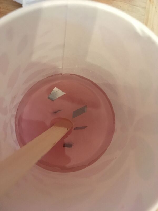 Popsicle with razor blades inside at Stupid Hackathon 6