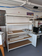 Upstairs project shelf, empty